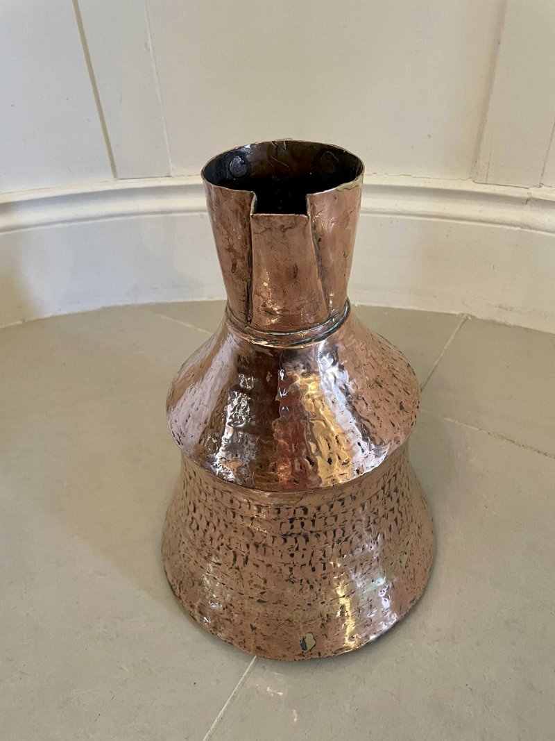 Large Antique Arts and Crafts Copper and Brass Milk Jug - Image 5